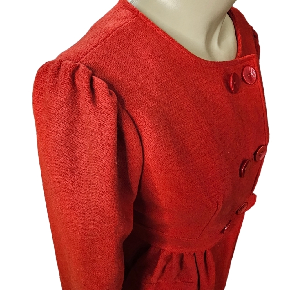Vintage Scawaii peacoat jacket red with pockets small - Picture 4 of 6